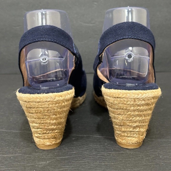 Viscata Barcelona Women's 41/10.5 Blue Pointed Toe Slingback Espadrille Wedges - Picture 4 of 12